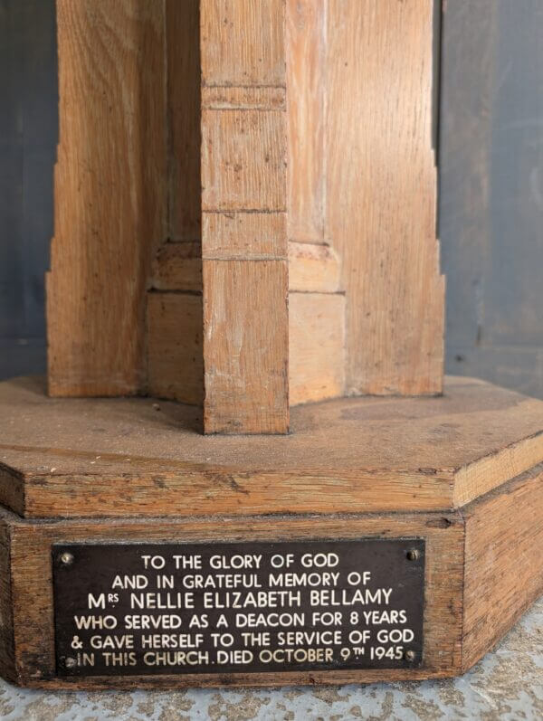 Powerfully Styled Late Deco Solid Oak Baptismal Church Font