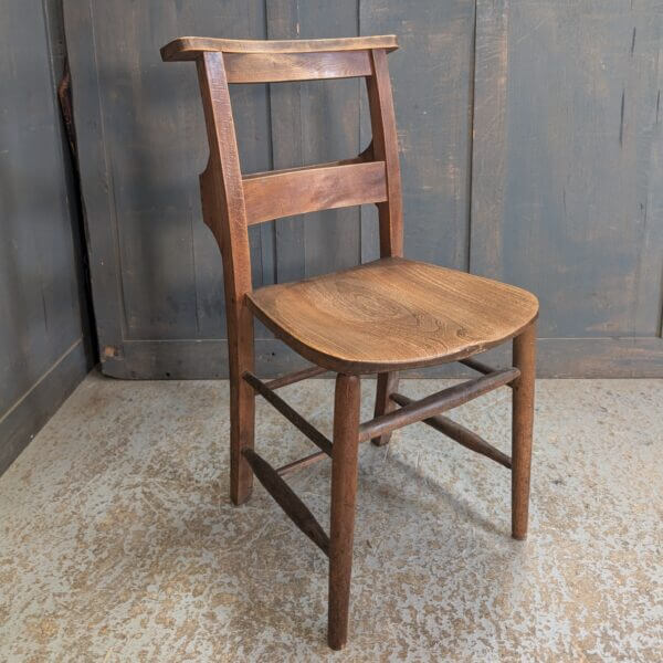 Classic Pre-War Elm & Beech Church Chapel Chairs from St Thomas on the Bourne Farnham