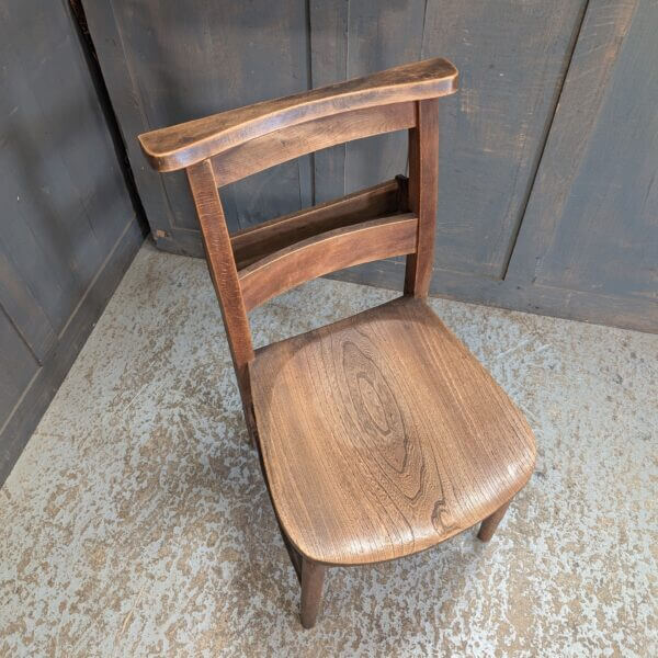 Classic Pre-War Elm & Beech Church Chapel Chairs from St Thomas on the Bourne Farnham