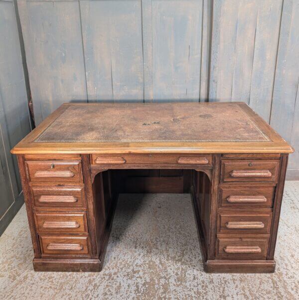 1930's Classic Oak Office 8 Drawer Desk