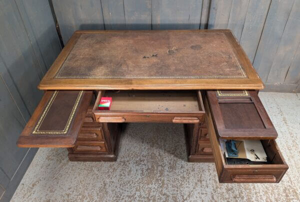 1930's Classic Oak Office 8 Drawer Desk