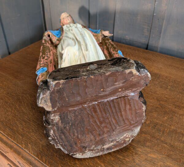 Carved Wooden Antique Religious Statue of Mary the Immaculate Conception Madonna BVM