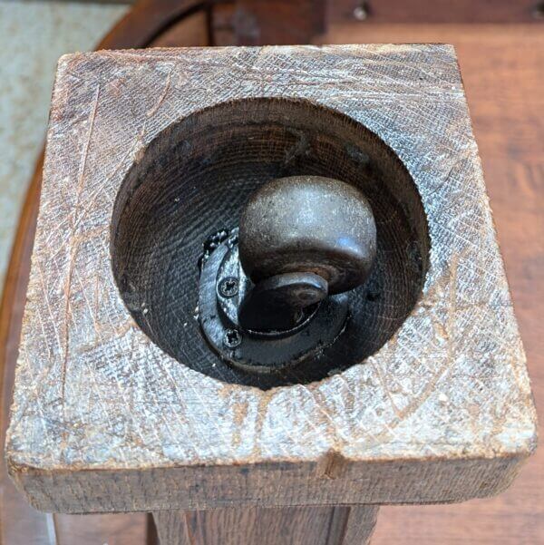 Unusual Carved Antique Oak Dining Table with Hidden Castors