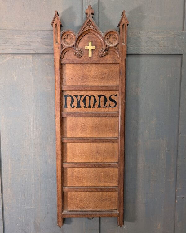 Excellent Quality Carved Victorian Gothic Hymn Board