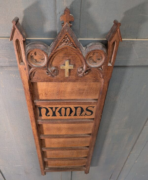 Excellent Quality Carved Victorian Gothic Hymn Board