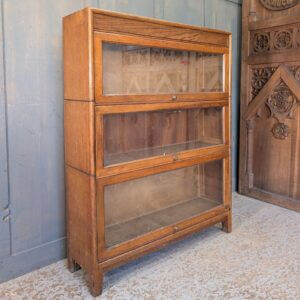 Mid-Century English Oak & Veneer 'Gunn' Modular Bookcase like Globe Wernicke