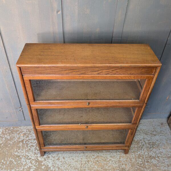 Mid-Century English Oak & Veneer 'Gunn' Modular Bookcase like Globe Wernicke