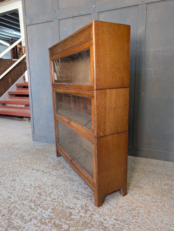 Mid-Century English Oak & Veneer 'Gunn' Modular Bookcase like Globe Wernicke