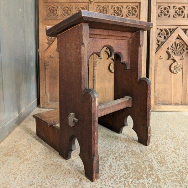 Unusual Antique Oak Gothic Prayer Desk in the Shape of a Praying Person