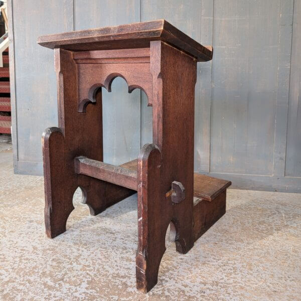 Unusual Antique Oak Gothic Prayer Desk in the Shape of a Praying Person