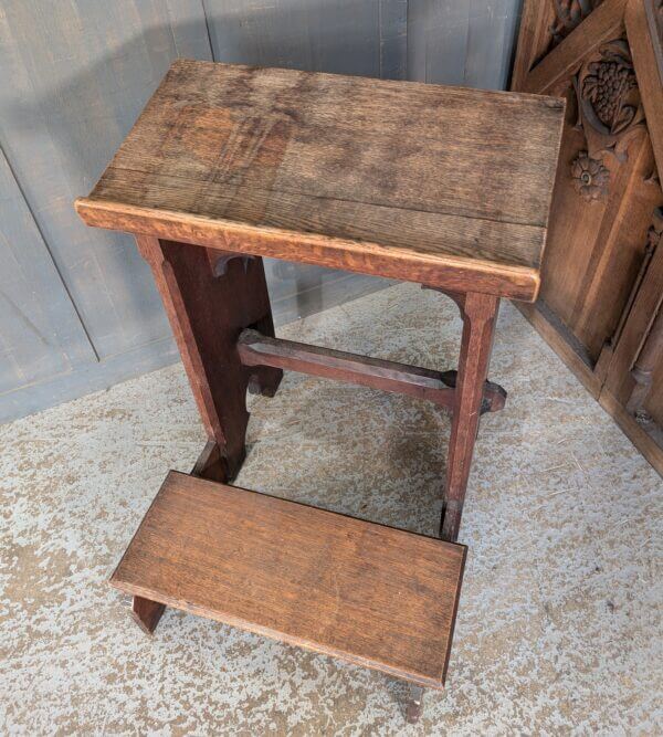 Unusual Antique Oak Gothic Prayer Desk in the Shape of a Praying Person