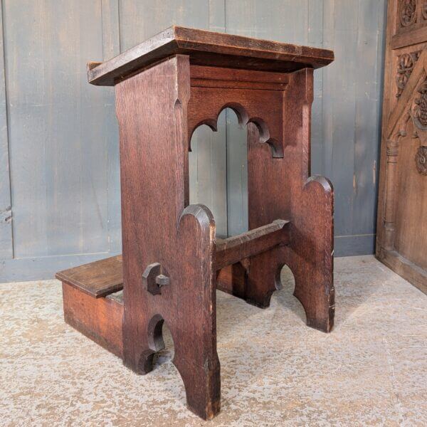 Unusual Antique Oak Gothic Prayer Desk in the Shape of a Praying Person