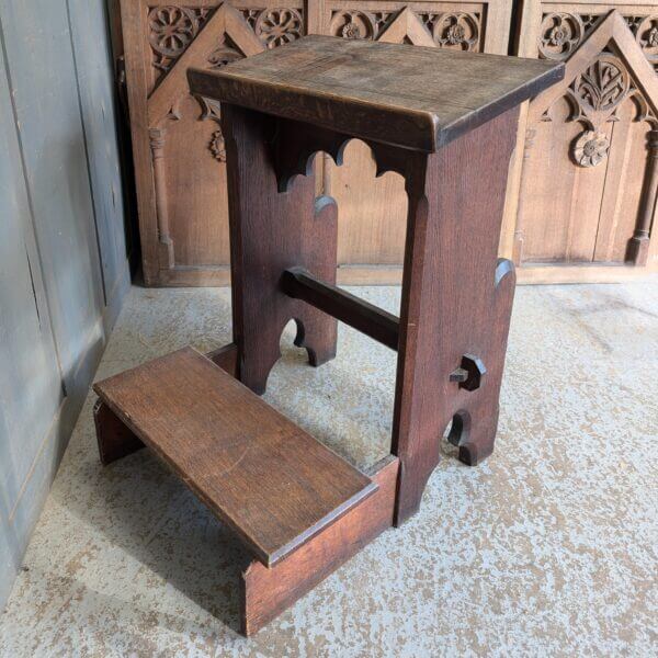 Unusual Antique Oak Gothic Prayer Desk in the Shape of a Praying Person