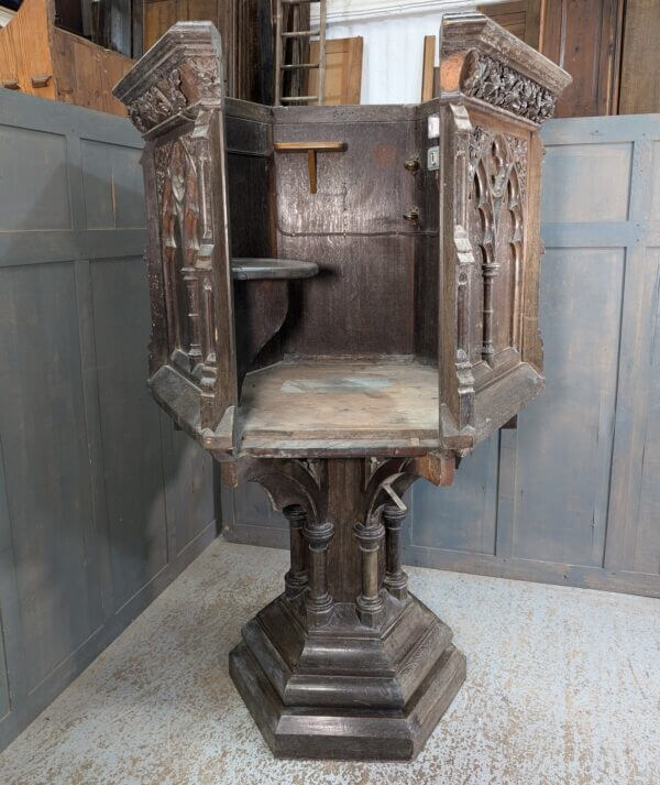 Splendid Antique Gothic Oak Church Pulpit from Blackpool