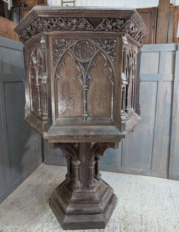 Splendid Antique Gothic Oak Church Pulpit from Blackpool