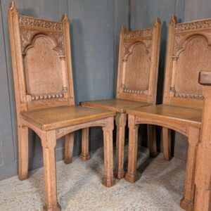 Very Grand Rare Heavy Vintage Gothic Carved Clergy Chairs