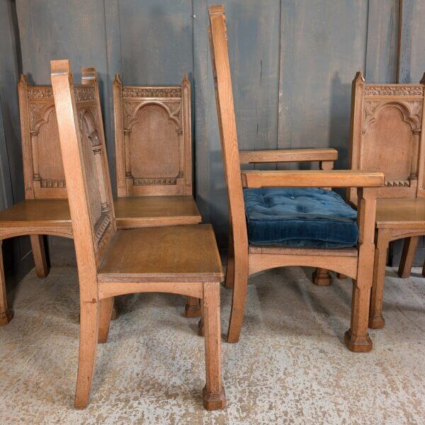 Very Grand Rare Heavy Vintage Gothic Carved Clergy Chairs