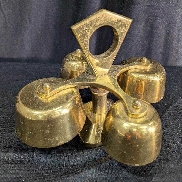 Set of Four Solid Brass Modernist Sanctus Liturgy Bells Chimes from St Barnabus Epsom