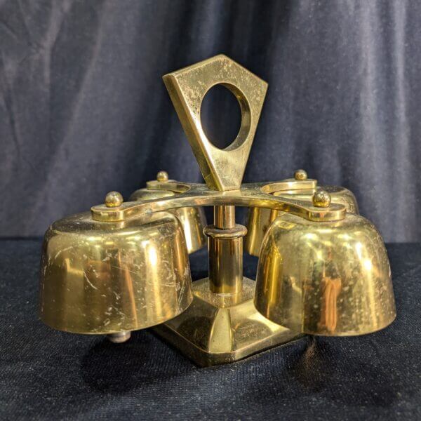 Set of Four Solid Brass Modernist Sanctus Liturgy Bells Chimes from St Barnabus Epsom