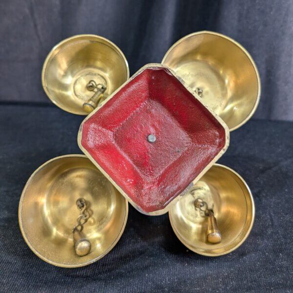 Set of Four Solid Brass Modernist Sanctus Liturgy Bells Chimes from St Barnabus Epsom