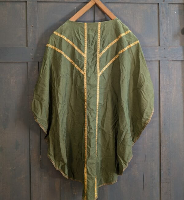 Lightweight 'Summer' Chasuble in Green Cotton with Gold Orphreys