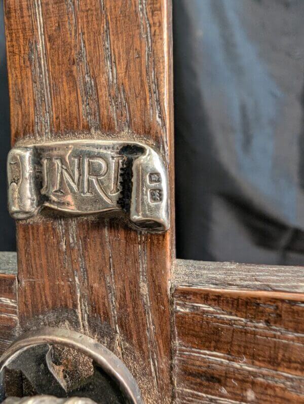 1922 Hallmarked Solid Silver & Oak Excellent Quality Small Antique Table Crucifix