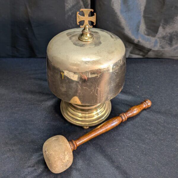 1939 Vintage Extra Large Weighted Solid Brass Sanctus Liturgy Gong