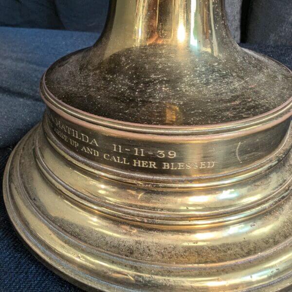 1939 Vintage Extra Large Weighted Solid Brass Sanctus Liturgy Gong