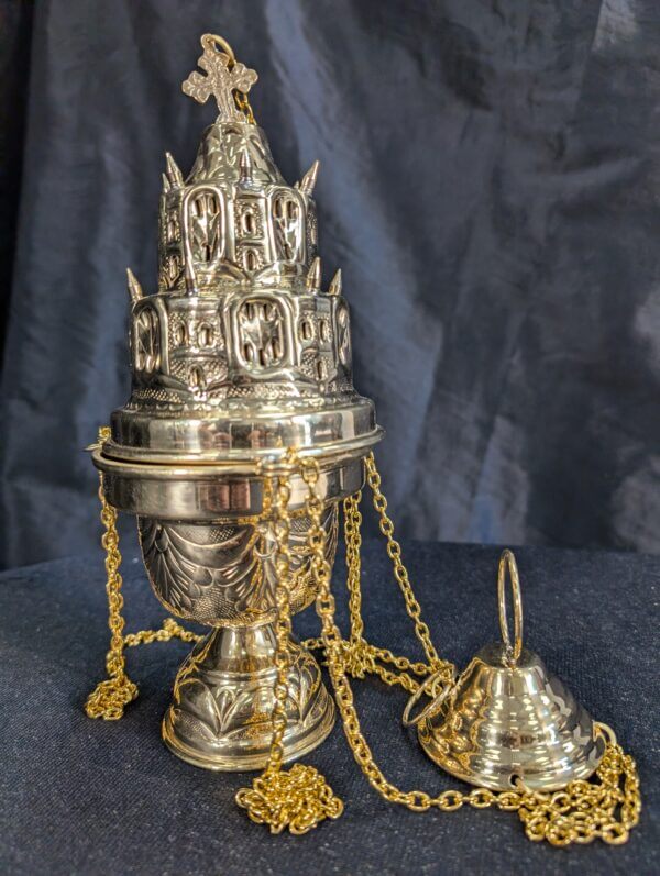 Spiked Temple Thurible Censer Incense Burner No Bells