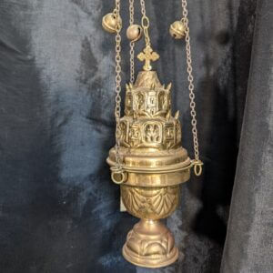 Spiked Temple Thurible Censer Incense Burner with Bells