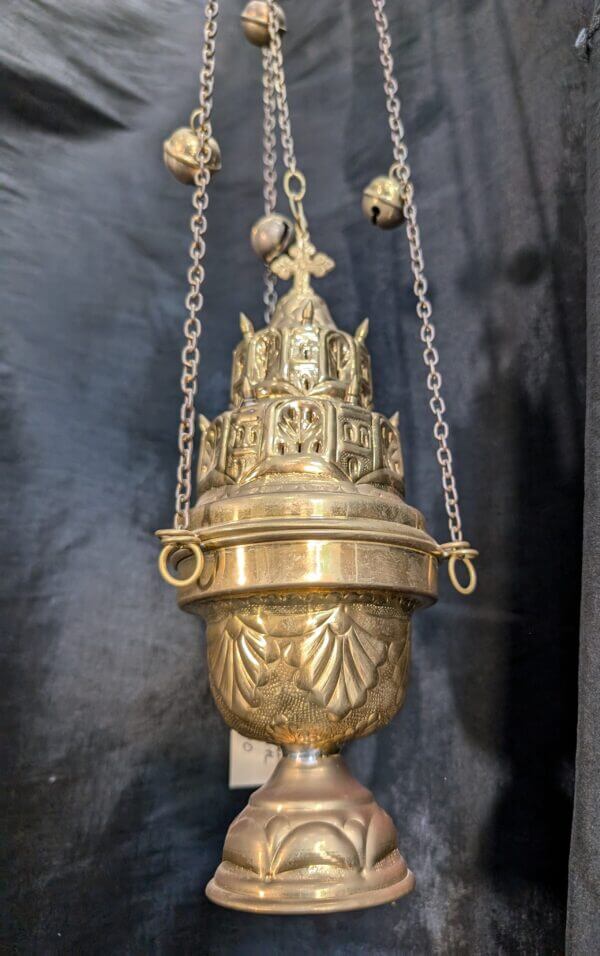 Spiked Temple Thurible Censer Incense Burner with Bells