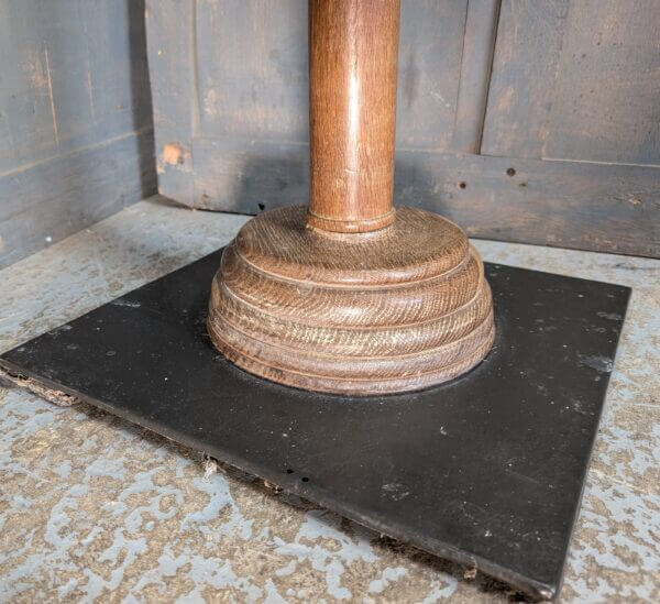 Victorian Oak & Brass Paschal Candlestick on Iron Base from St Mary's Barnham