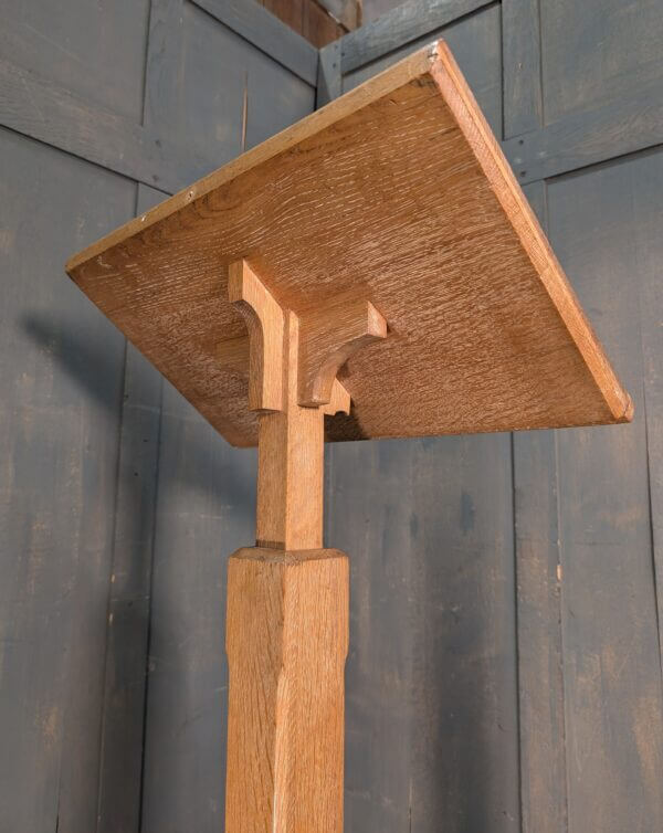 Mid-Century Adjustable Solid Oak Pedestal Lectern from Eltham URC