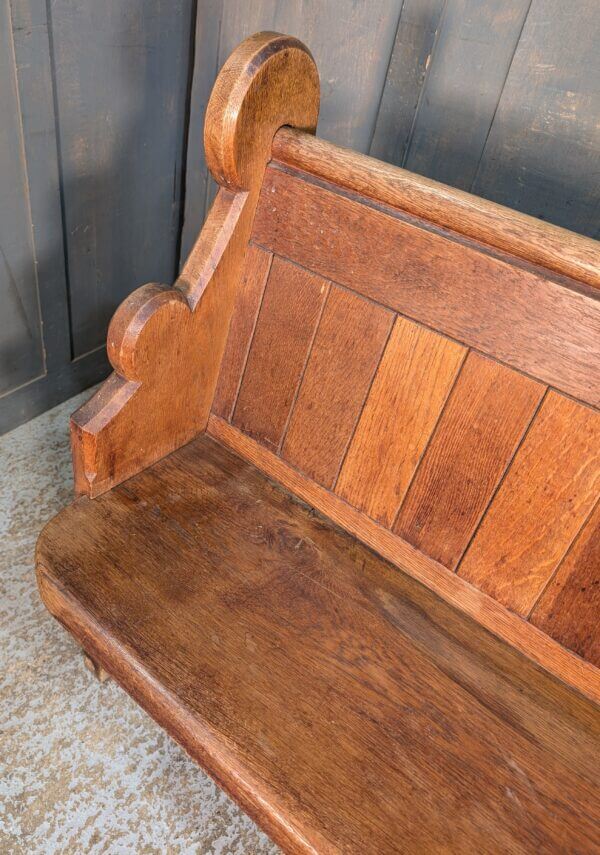 Antique Oxford 1900's Oak Church Chapel Pew with Curved Ends