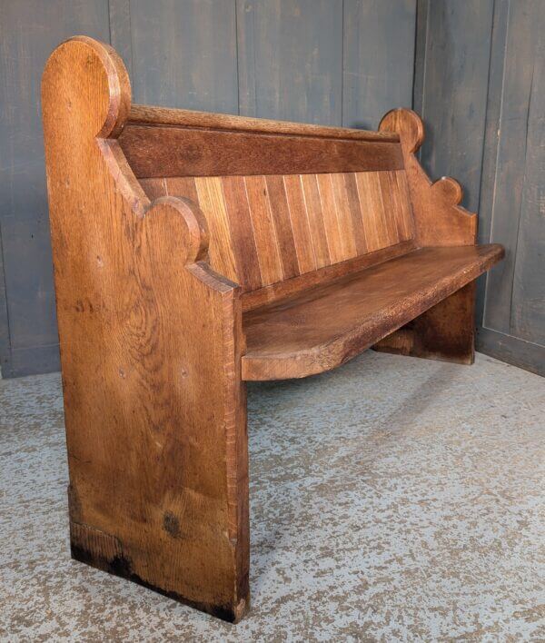 Antique Oxford 1900's Oak Church Chapel Pew with Curved Ends