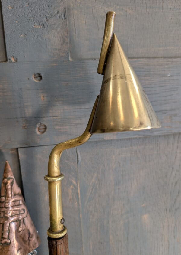 Brass & Copper Antique Candle Snuffers Lighters with Oak Handles