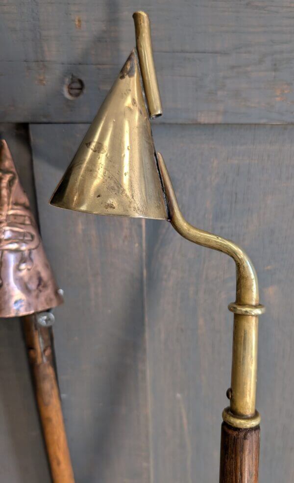 Brass & Copper Antique Candle Snuffers Lighters with Oak Handles