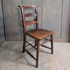 Excellent Dark Colour & Strong Elm & Beech Pilgrim Ladderback Church Chapel Chairs