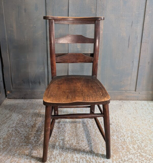 Excellent Dark Colour & Strong Elm & Beech Pilgrim Ladderback Church Chapel Chairs