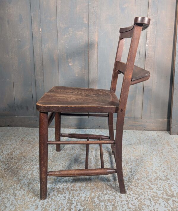 Sturdy Darker Coloured Elm & Beech Classic Shelf Church Chapel Chairs - Image 4