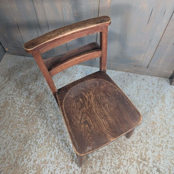 Sturdy Darker Coloured Elm & Beech Classic Shelf Church Chapel Chairs - Image 3