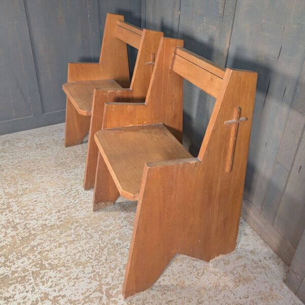 Strong 1970's Design Hardwood Church Clergy Chairs from Our Lady of Pity Shrewsbury