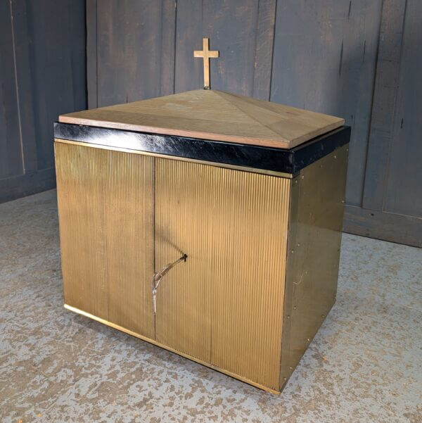 1970's High Style Immensely Heavy Iron & Brass Tabernacle Safe from Our Lady of Pity Shrewsbury