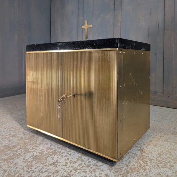 1970's High Style Immensely Heavy Iron & Brass Tabernacle Safe from Our Lady of Pity Shrewsbury