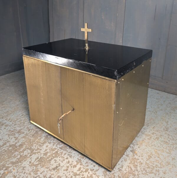 1970's High Style Immensely Heavy Iron & Brass Tabernacle Safe from Our Lady of Pity Shrewsbury