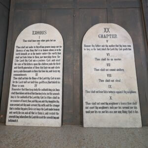 Original Impressive Victorian Solid Marble Pair of Large Holy Commandment Tablets