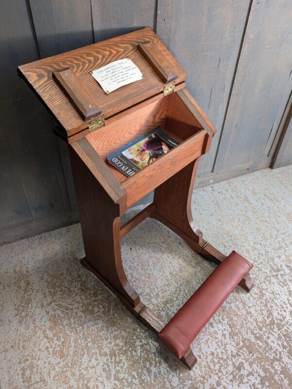 1934 'Abbess of Stanbrook' Deal Storage Prayer Desk Prie Dieu from Oxford Oratory