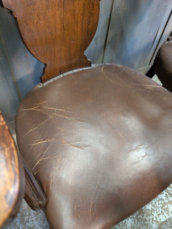 1950's Vintage Brown Leather Upholstered Armchairs from Worth Abbey Meeting Room