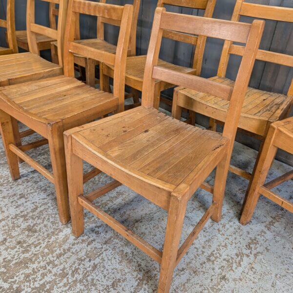 1950's Vintage Air Ministry Church Chapel Mess Slatted Chairs