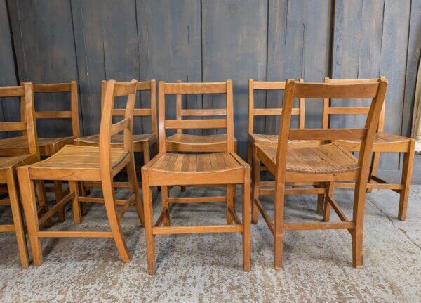 1950's Vintage Air Ministry Church Chapel Mess Slatted Chairs